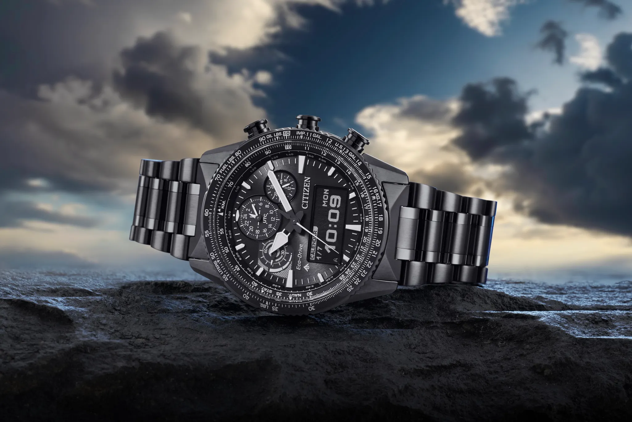 Promaster Skyhawk U830 Black Dial Stainless Steel Bracelet JV2005